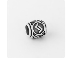 Шарм-бусина с руной Йера (Яро) из серебра-foto3