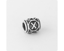 Шарм-бусина с руной Гебо из серебра-foto3