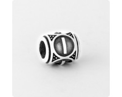 Шарм-бусина с руной Иса (Ис) из серебра-foto2