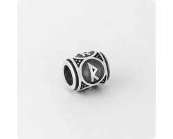 Шарм-бусина с руной Райдо (Рейд) из серебра-foto2