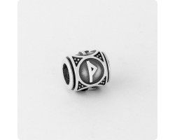 Шарм-бусина с руной Вуньо (Вунье) из серебра-foto2