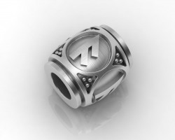 Шарм-бусина с руной Ансуз (Ос) из серебра-foto2