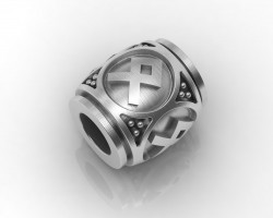 Шарм-бусина с руной Одал (Отала) из серебра-foto3