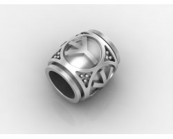 Шарм-бусина с руной Альгиз из серебра-foto3