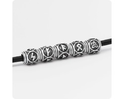 Шарм-бусина с руной Альгиз из серебра-foto2