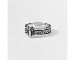 Кольцо с руной Тейваз (Тюр) из серебра-foto2