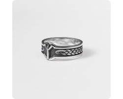 Кольцо с руной Альгиз из серебра-foto2