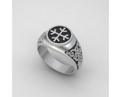 Защитное кольцо - перстень с четырьмя рунами Альгиз-foto3