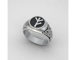 Кольцо с рунами Феху и Альгиз - оберег Обретения имущества-foto2