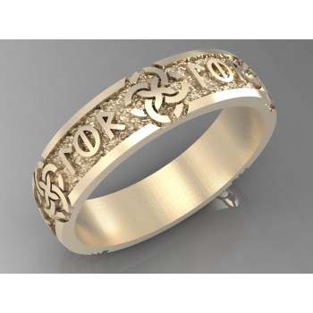 Славянское обручальное кольцо со Свадебником из золота