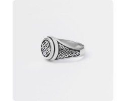 Кольцо с оберегом Сварожич из серебра-foto2