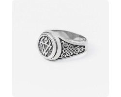 Кольцо с оберегом Навник (Чернобог) из серебра-foto2
