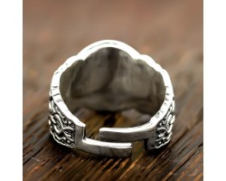 Кольцо Оберег Звезда Руси (Квадрат Сварога) из серебра-foto4