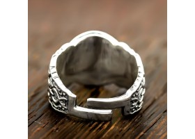 Кольцо Оберег Звезда Руси (Квадрат Сварога) из серебра-foto4