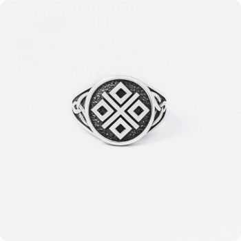 Женское кольцо из серебра с символом Макоши (Мокоши)