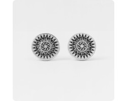 Серьги-гвоздики с Коловратом из серебра-foto2