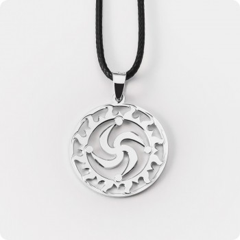 Оберег Символ Рода из серебра в Солнечном Круге