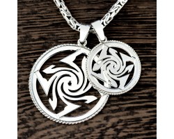 Оберег Гаруда из серебра в круге-foto3