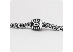 Шарм - бусина с оберегом Троян из серебра-foto2