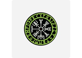 Нашивка - патч с агисхьяльмом Рунический компас Викингов (Вегвизир)