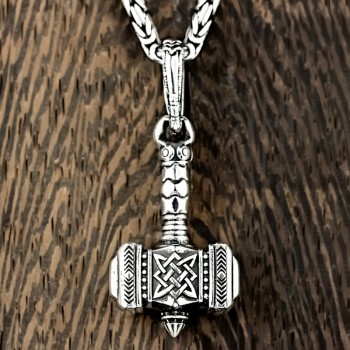 Молот Сварога со Звездой Руси (Квадрат Сварога) из серебра
