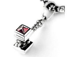 Молот-Русич с Медведем из серебра с камнем-foto4