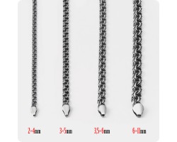 Серебряная цепь Бисмарк (Кардинал) (2х4мм)-foto2