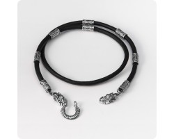 Кожаный шнур с головой орла - Серебряный Орёл-foto2