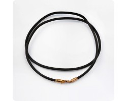 Кожаный шнур с золотым замком-foto2